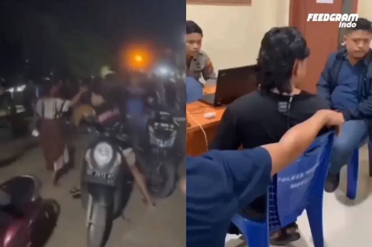 Viral puluhan oknum polisi keroyok seorang mahasiswa Kader HMI di Mamuju karena tak terima ditegur masuk ke asrama putri. (Sumber: Tangkap Layar X/@__PASMANTAP)