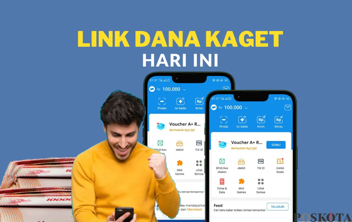 Tarik saldo gratis sebesar Rp125.000 ke dompet elektronik dari link DANA kaget hari ini. (Sumber: Poskota/Mutia Dheza Cantika)