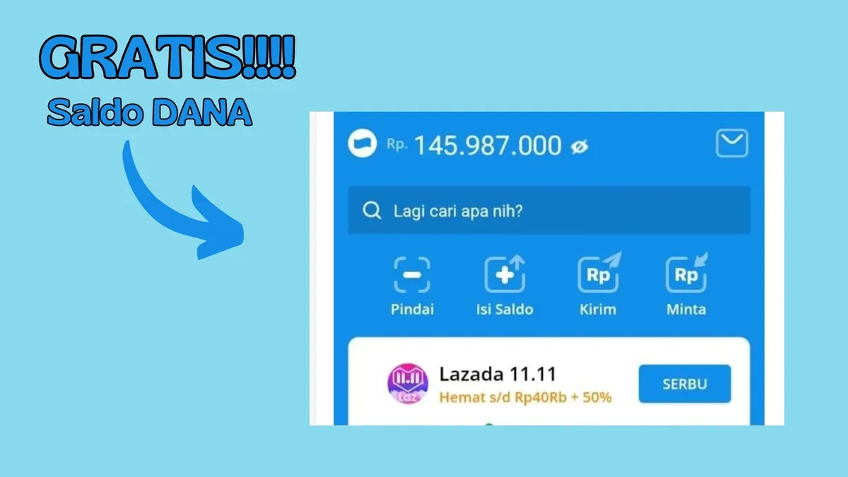 Daftar Pakai nomo WA, dapat saldo DANA gratis mengisi dompet elektronik. (Sumber: Poskota/Syifa Luthfiyah)