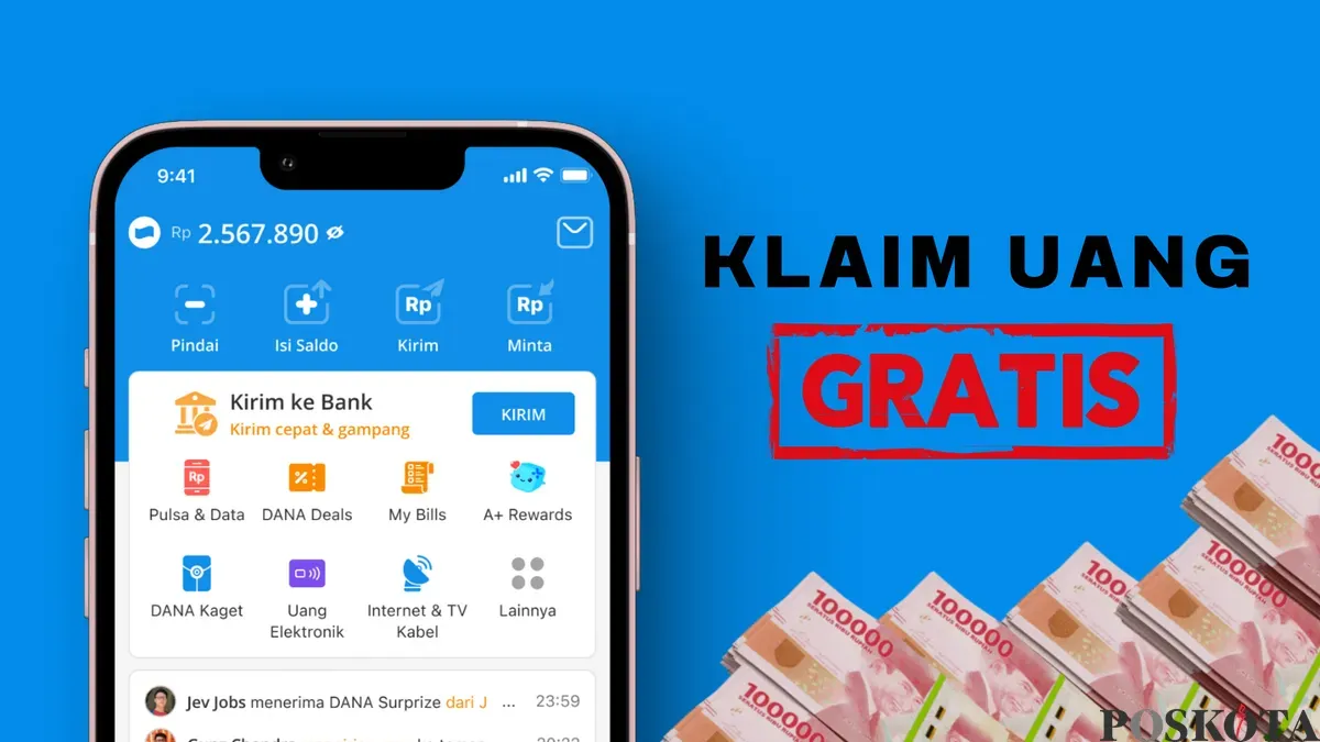 Buruan klaim saldo DANA gratis Rp175.000 ke dompet digital Anda, sebelum kehabisan. (Sumber: Poskota/Shandra)