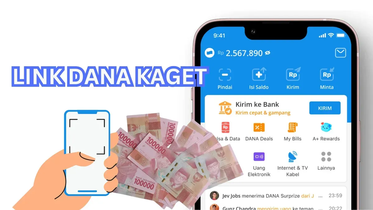 Klik segera link DANA Kaget hari ini. (Sumber: Poskota/Legenda Kinanty Putri)