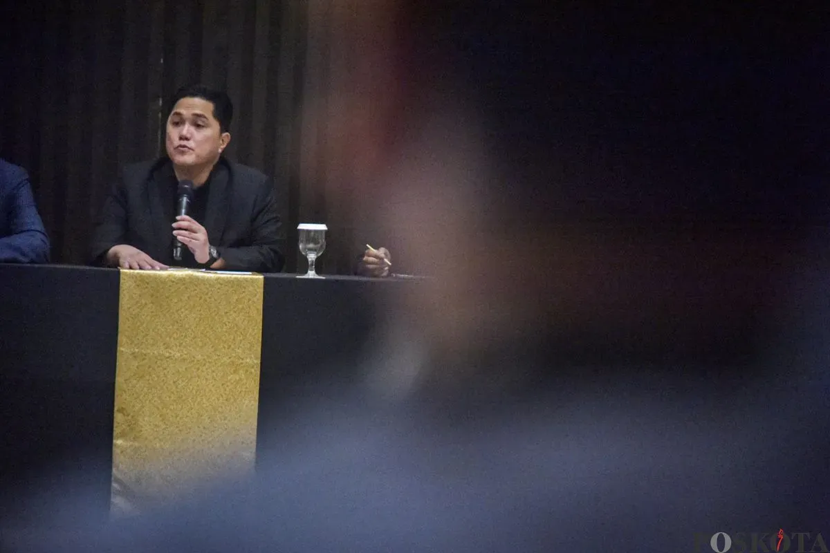 Ketua Umum PSSI, Erick Thohir memastikan Direktur Teknik Timnas Indonesia diumumkan dalam waktu dekat. (Sumber: Poskota/Bilal Nugraha Ginanjar)