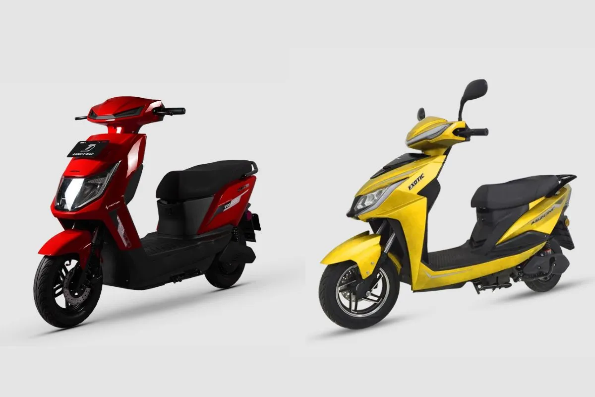 Ilustrasi produk motor listrik dari United dan Pacific Bike. (Sumber: unitedmotor.co.id, exotic.pacific-bike.com)