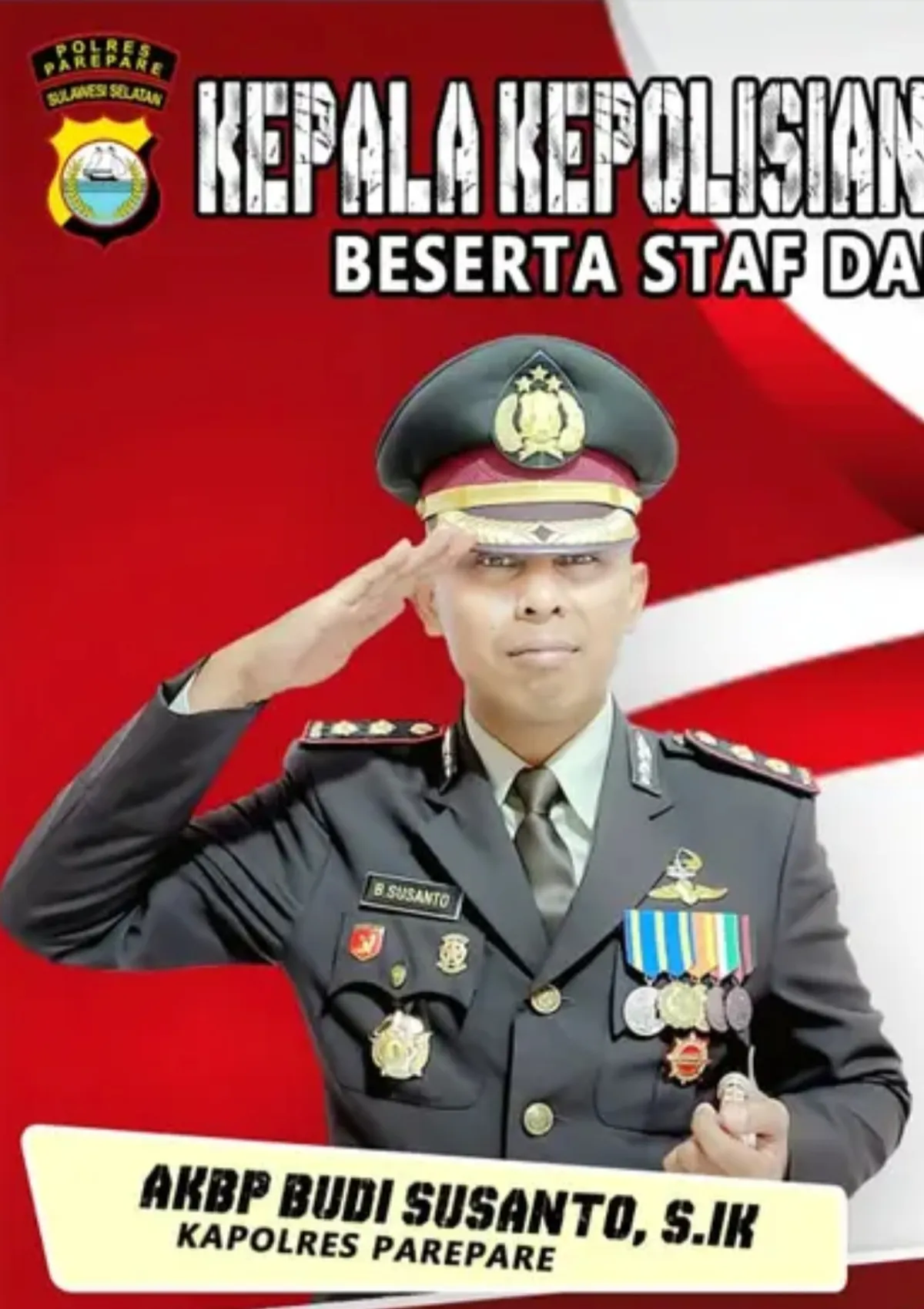 Kapolres Parepare, AKBP Budi Susanto  dalam programnya menjaga kamtibmas di wilayah Hukum Parepare, Sulawesi Selatan. (Sumber: Dok. Polrespare.com)