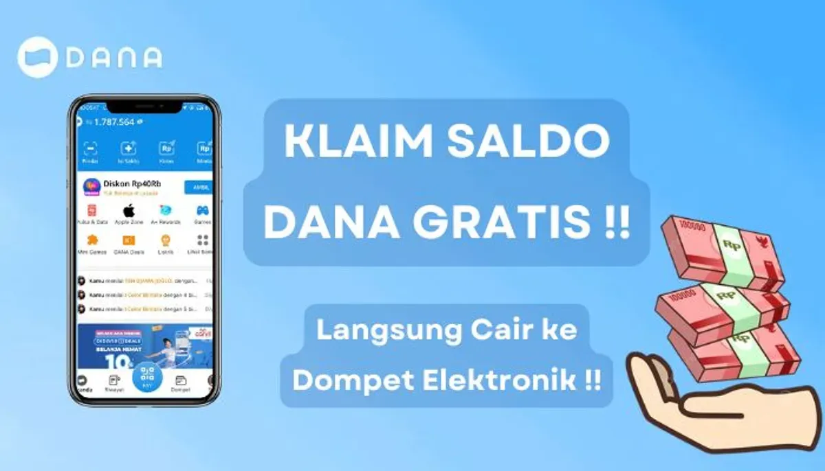 Cara aman klaim saldo DANA gratis hingga Rp250.000 yang bisa langsung dicairkan ke dompet elektronik Anda. (Sumber: Poskota/Aldi Harlanda Irawan)