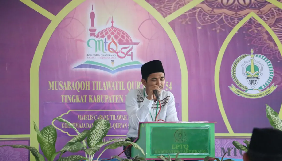 Salah satu khafilah saat mengikuti perlombaan MTQ ke-54 tahun 2024. (Sumber: Dok. Pemkab Tangerang)