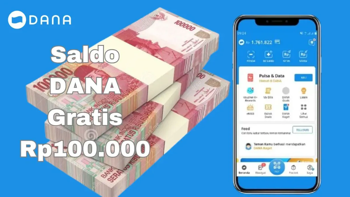 Cara klaim saldo DANA Gratis Rp100.000 langsung dompet elektronik. (Sumber: Poskota/Syania Nurul Lita Baikuni)