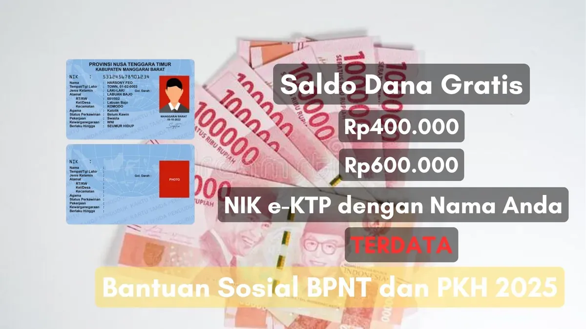 NIK e-KTP dengan nama Anda yang telah terpilih berhak menerima saldo dana gratis mulai dari Rp400.000 hingga Rp600.000 dari bantuan sosial BPNT dan PKH 2025 (Sumber: Poskota/Herdyan Anugrah Triguna)