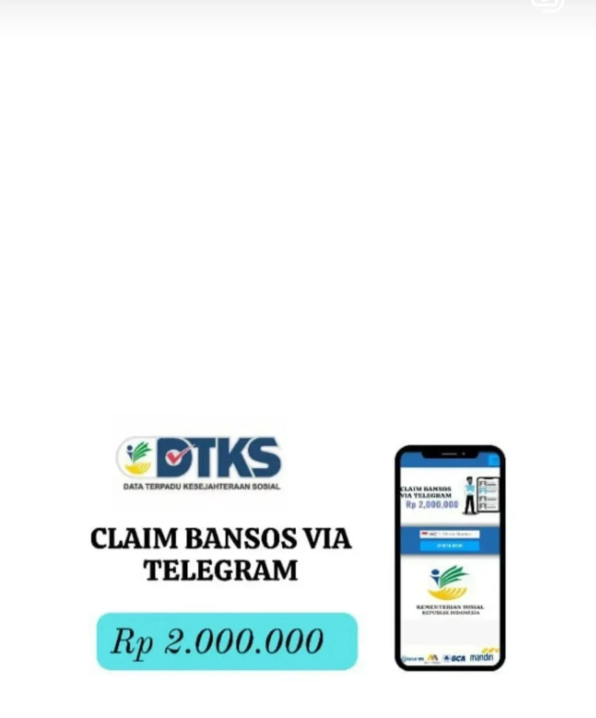 Akun penipu berkedok klaim dana bansos Rp2 juta via Telegram berseliweran di Instagram. (Sumber: Instagram/updet_bansos_2025)