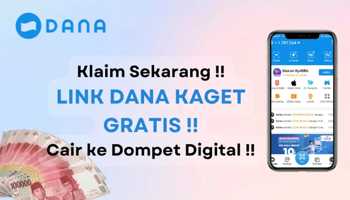 Dapatkan saldo DANA kaget gratis khusus hari ini, 18 Januari 2025, senilai Rp325.000 cair ke dompet elektronik. (Sumber: Poskota/Aldi Harlanda Irawan)