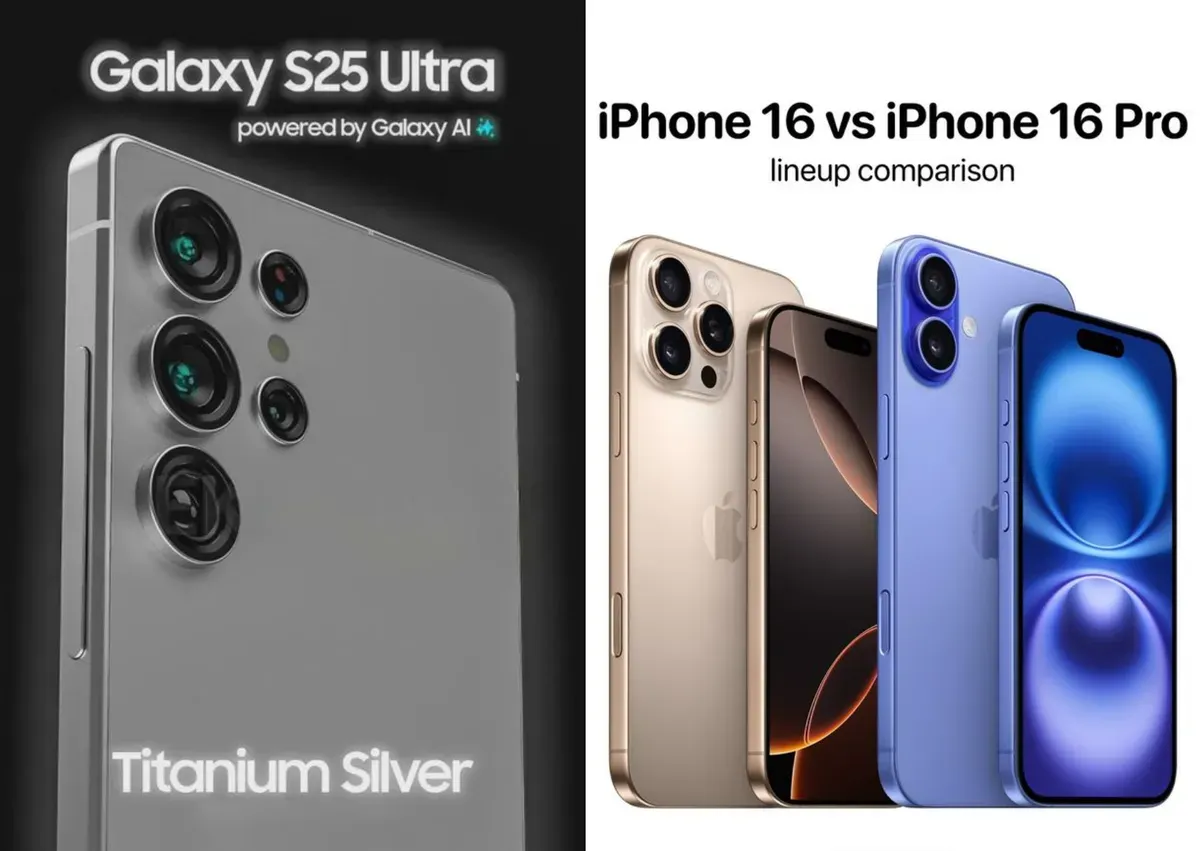 Samsung Galaxy S25 Ultra dan iPhone 16: Pertarungan dua raksasa teknologi di tahun 2025. Mana yang jadi pilihanmu? (Sumber: Pinterest)