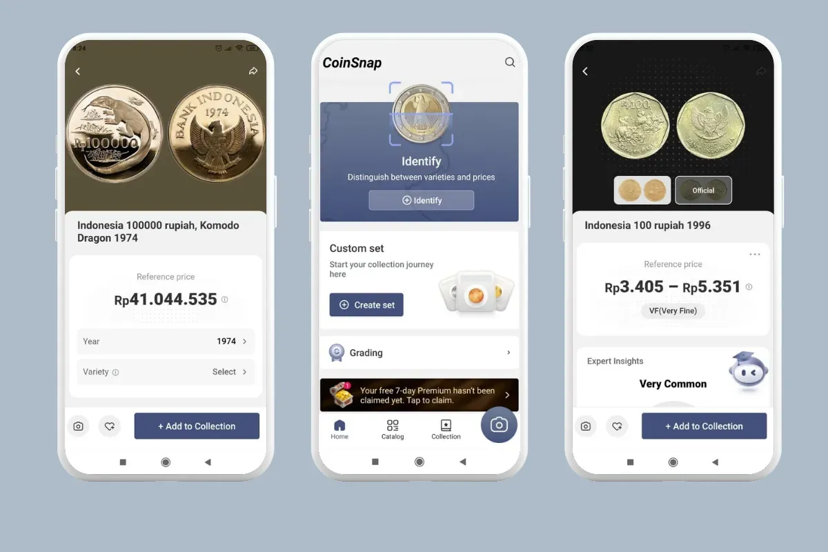 Aplikasi cek koin CoinSnap, wajib diunduh kolektor pemula maupun profesional. (Sumber: Poskota/Syifa Luthfiyah)