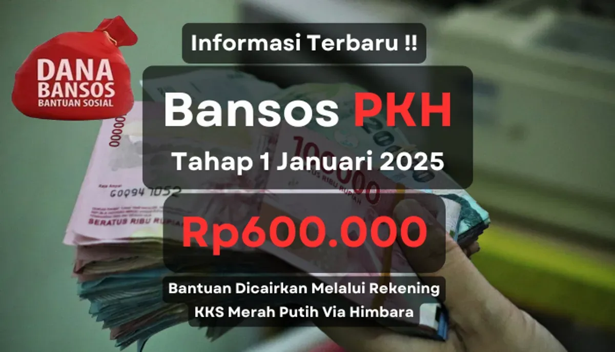 Informasi terbaru penyaluran bansos PKH tahap 1 2025 dengan jumlah nominal saldo pencairan Rp600.000 ke rekening KKS Himbara. (Sumber: Poskota/Aldi Harlanda Irawan)