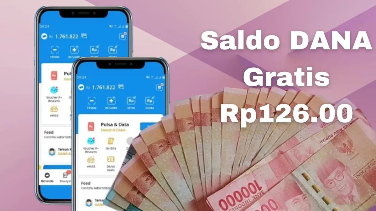 Saldo DANA Gratis Rp126.000 berhasil Anda terima dari aplikasi penghasil uang masuk dompet elektronik, cek caranya di sini. (Sumber: Poskota/Syania Nurul Lita Baikuni)