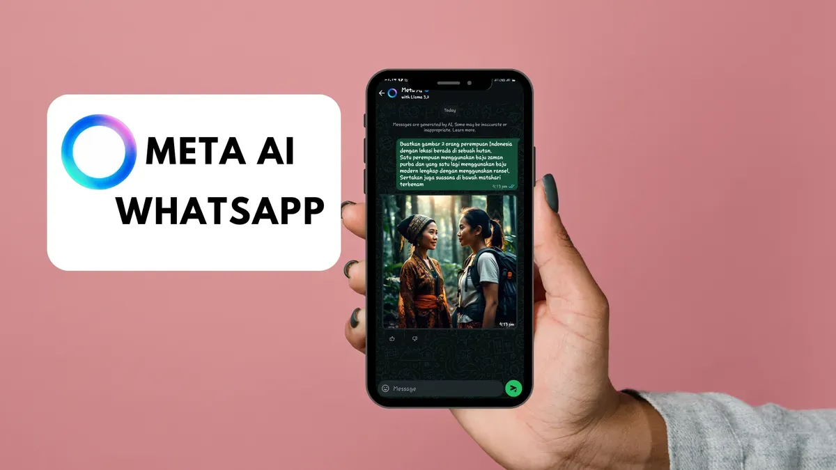 Cara menonaktifkan meta AI WhatsApp. (Sumber: Canva edited Huriyyatul Wardah)