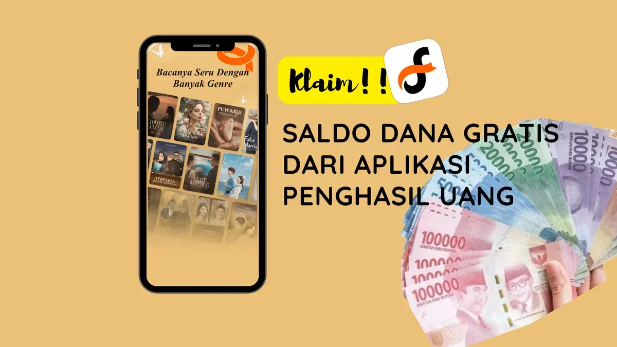 Ini cara mudah untuk dapatkan penghasilan saldo DANA gratis dengan menggunakan aplikasi penghasil uang Fizzo Novel. (Sumber: Poskota/Huriyyatul Wardah)