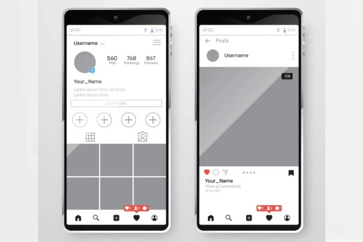 Berikut ini cara mengubah tampilan feed Instagram jadi tampilan lama ratio 1:1. (Sumber: Freepik)