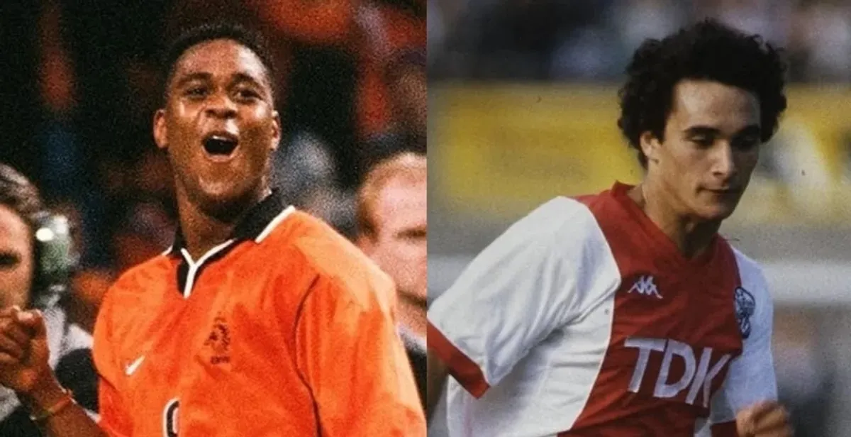 Patrick Kluivert dan Gerald Vanenburg semasa jadi pemain. (Sumber: Instagram/@patrickkluivert9 @geraldvananburgofficial)