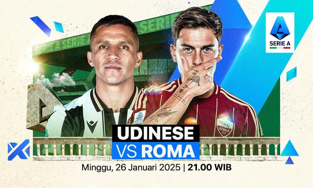 Info live streaming Udinese vs AS Roma. (Sumber: Vidio)