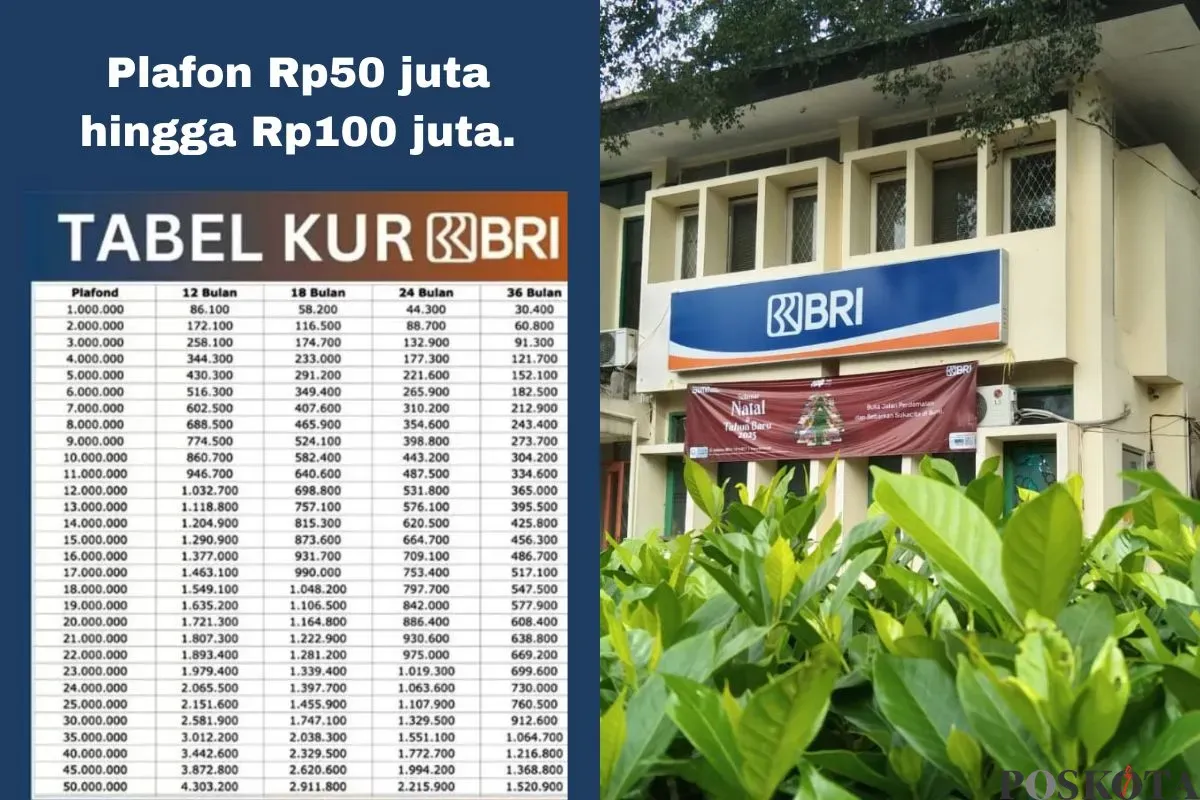 Tabel angsuran KUR BRI 27 Januari 2025. (Sumber: Poskota/Arip Apandi)