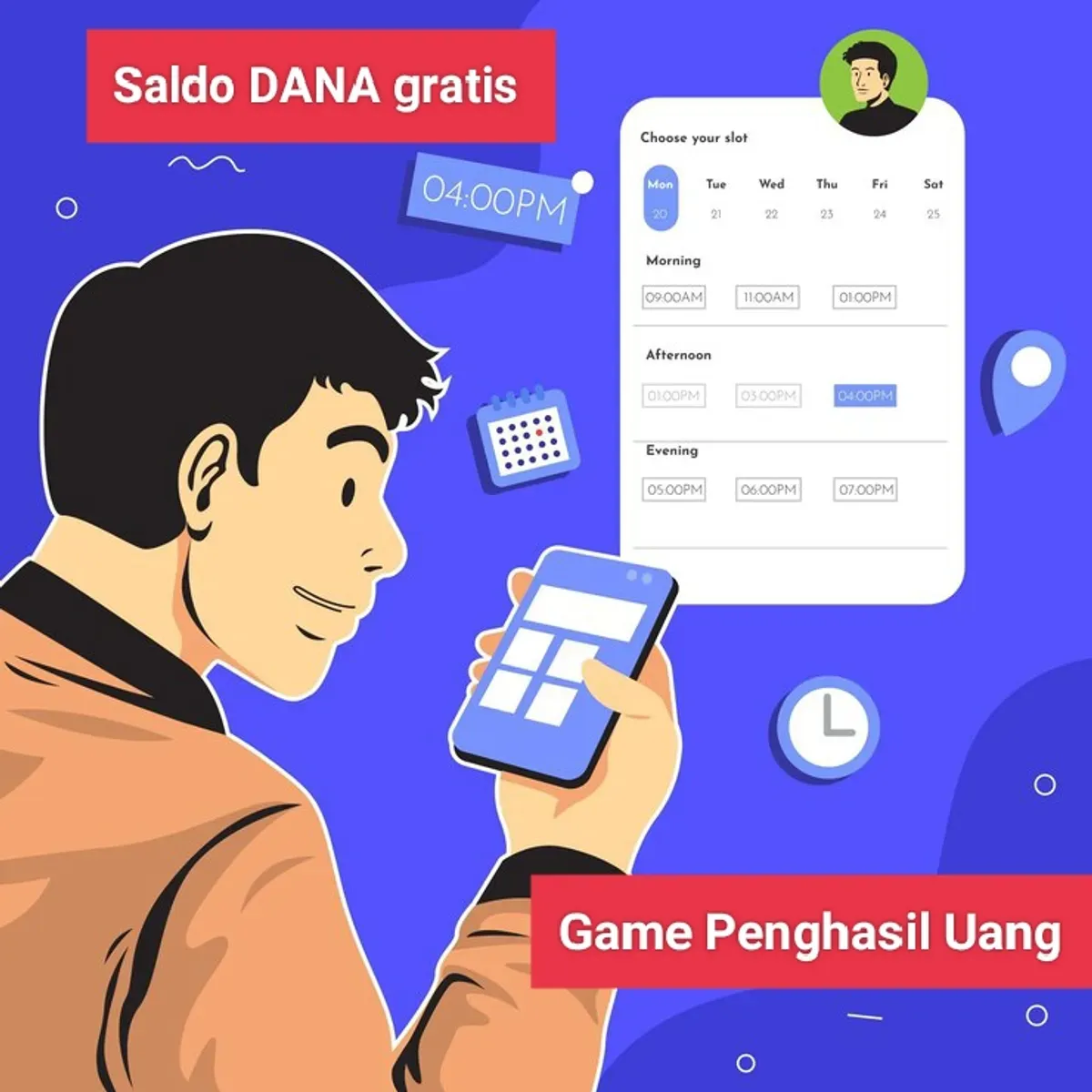 Raih saldo DANA gratis dari game penghasil uang. (Sumber: Freepik.com)