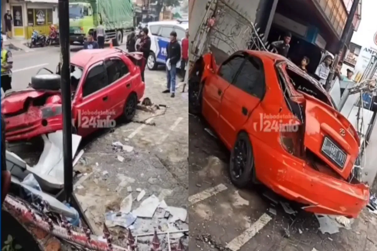 Kecelakaan beruntun di Jatinangor, Sumedang, Jawa Barat pada Senin, 27 Januari 2025. (Sumber: Tangkap Layar Instagram/@jabodetabek24info)