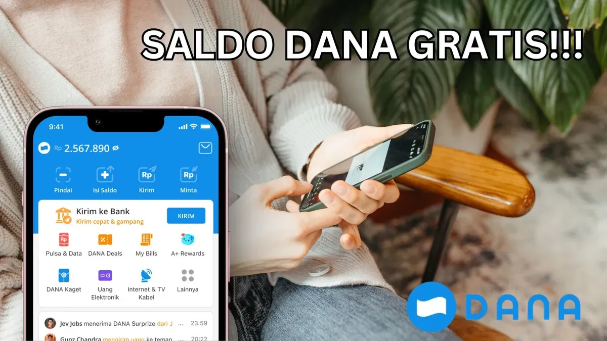 Cara dapatkan saldo DANA gratis dari aplikasi penghasil uang. (Sumber: Canva)