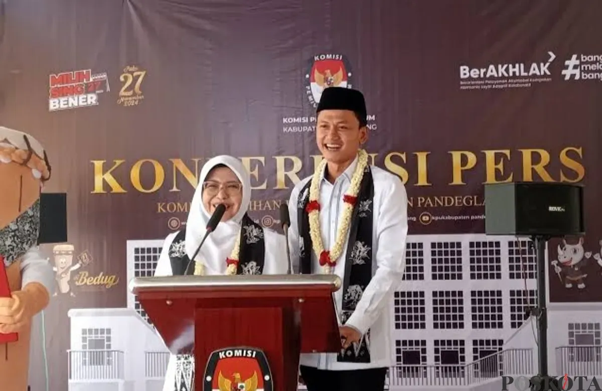 Bupati dan Wakil Bupati Pandeglang terpilih hasil Pilkada 2024, Dewi Setiani dan Iing Andri Supriadi tak ikut dilantik pada 6 Februari 2025. (Sumber: Poskota/Samsul Fatoni)