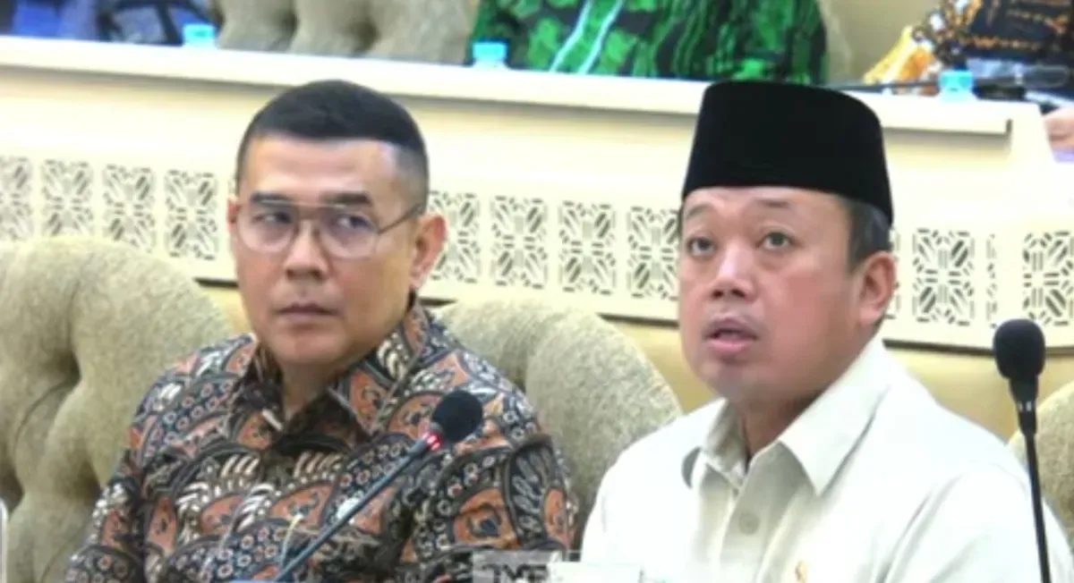 Menteri Agraria dan Tata Ruang/Kepala Badan Pertanahan Nasional (ATR/BPN) Nusron Wahid saat Rapat Bersama Komisi II DPR RI Kamis, 30 Januari 2025 bahas masalah Pagar Laut. (Sumber: Capture Youtube TVR Parlemen)