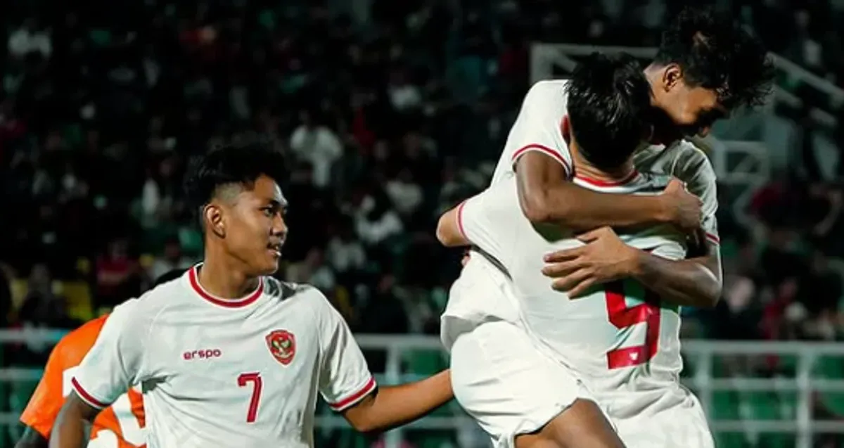 Timnas U20 berhasil membantai India dengan skor 4-0 pada laga terakhir Mandiri U29 Challenge Series di Stadion Gelora Delta Sidoardjo, Kamis 30 Januari 2025. (Sumber: Instagram/@timnasindonesia)