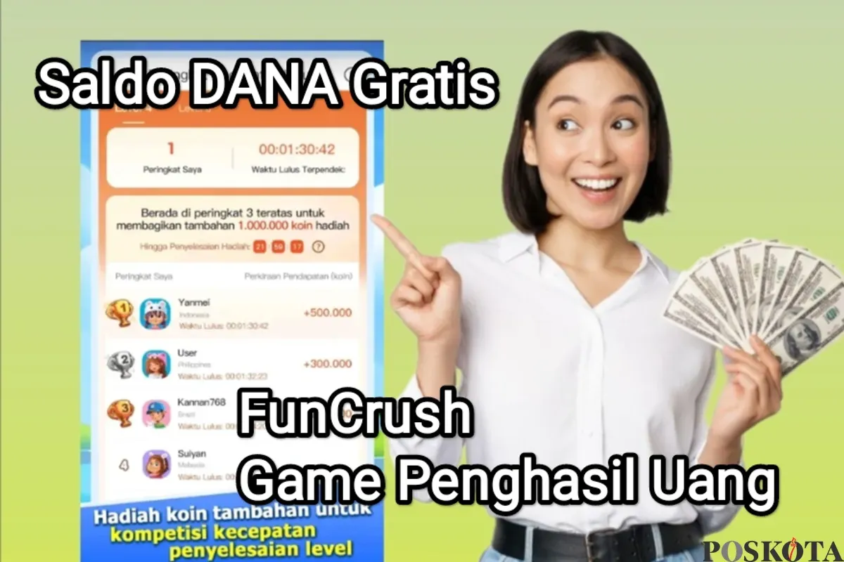 Game penghasil uang FunCrush terbukti membayar saldo DANA gratis. (Sumber: Play Store)