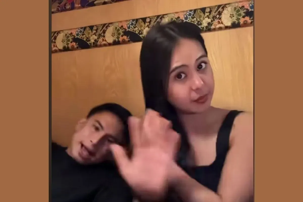 Ananda Zhafira dan Okin (Sumber: TikTok/@blue.sky1353)