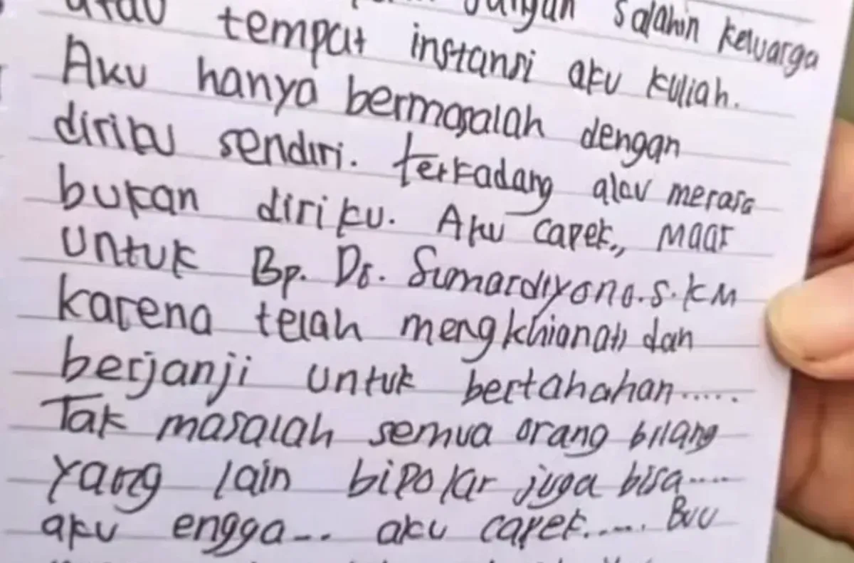 Mahasiswi UNS Tewas Tragis Usai Lompat dari Jembatan Jurug, Ini Isi Surat Wasiatnya (Sumber: Instagram/@pembasmi.kehaluan.real)