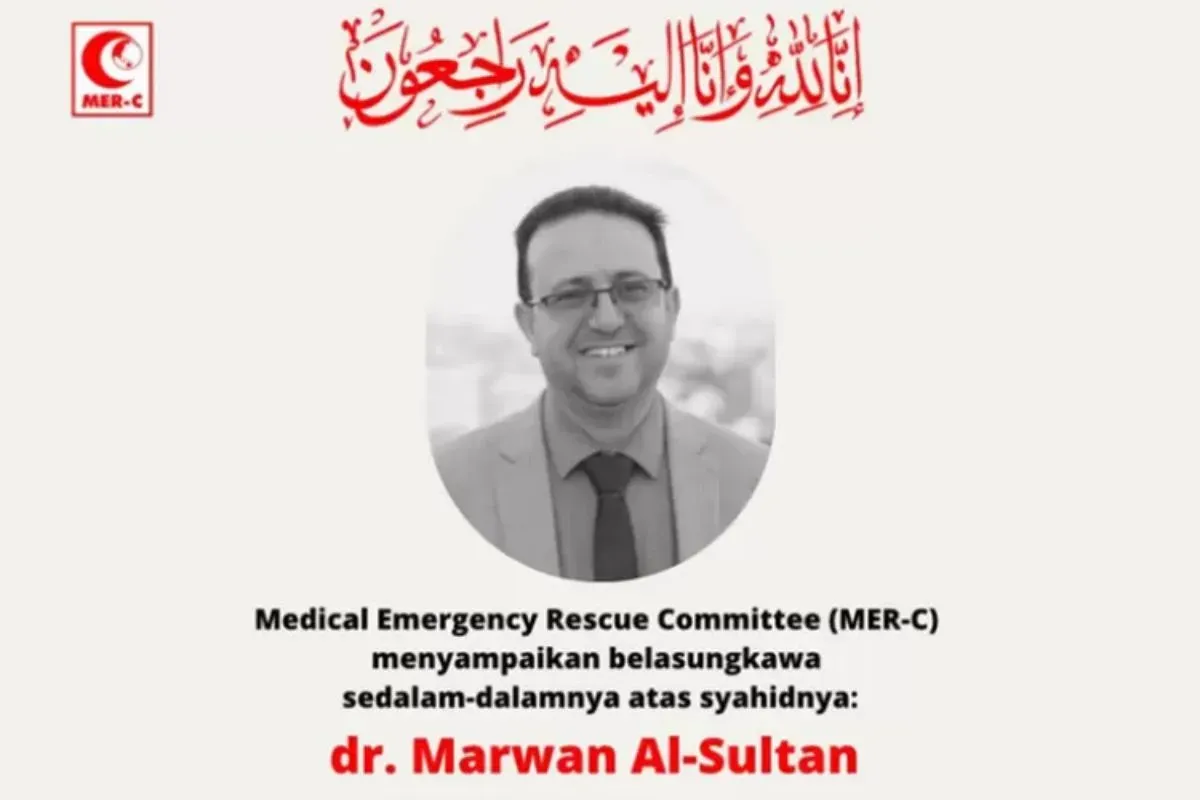 Potret Dokter Marwan Al-Sultan, Direktur RS Indonesia di Gaza yang jadi korban serangan Israel. (Sumber: X/@mercindonesia)