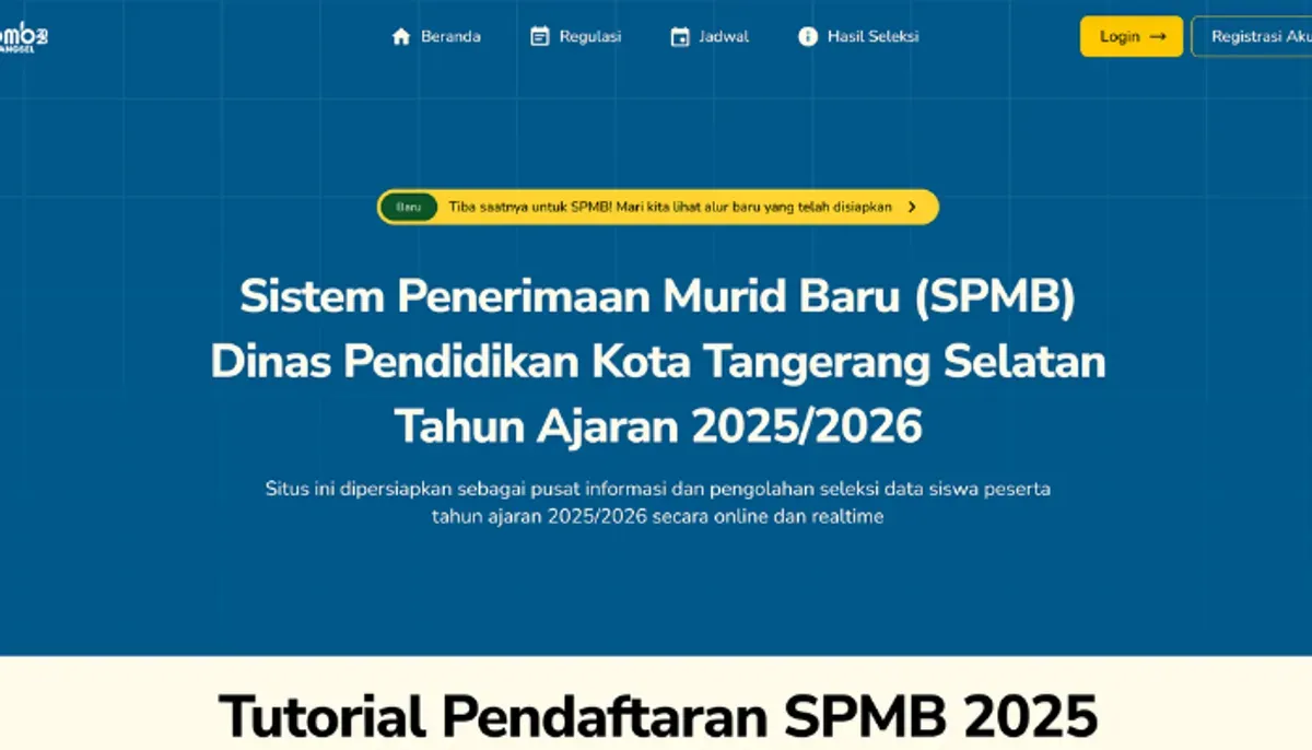 Hasil seleksi PPDB Kota Tangerang Selatan 2025 sudah keluar. Segera cek status kelulusan Anda dan ikuti prosedur daftar ulang sebelum kehabisan kuota! (Sumber: ppdb.tangerangselatankota.go.id)