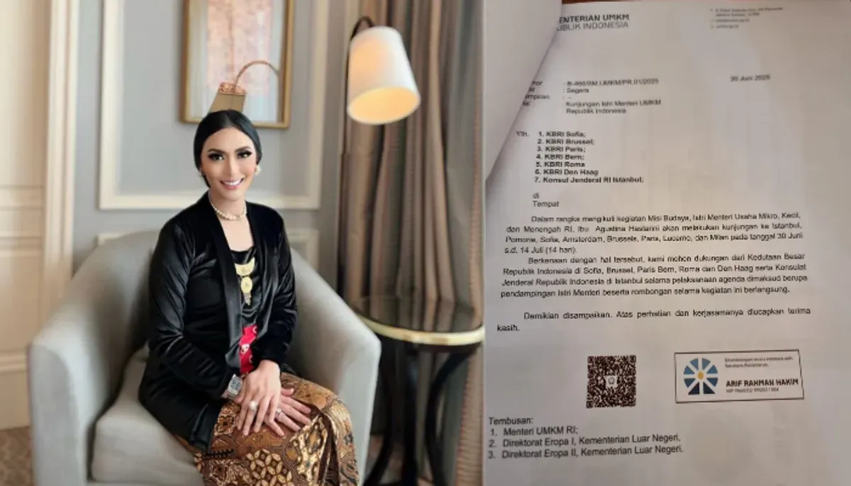 Kontroversi Agustina Hastarini Istri Menteri UMKM viral minta fasilitas negara untuk kunjungan 7 negara Eropa. Ini fakta lengkapnya! (Sumber: X/@PaltiWest)
