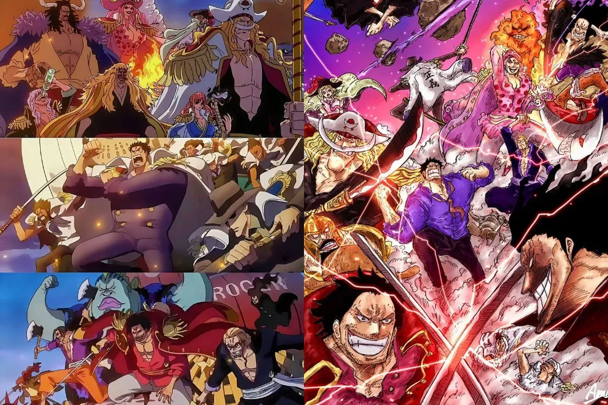 Insiden God Valley dalam One Piece. (Sumber: X/@7Leg_Piece dan @kingkaido96)