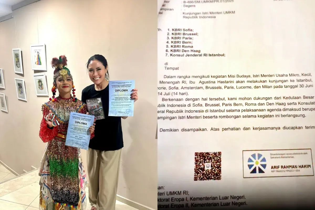 Potret Tina Astari (kiri) istri Menteri UMKM Maman Abdurrahman yang buka suara terkait dugaan gunakan fasilitas negara saat kunjungan ke Eropa. (Sumber: Instagram/Tina Astari)