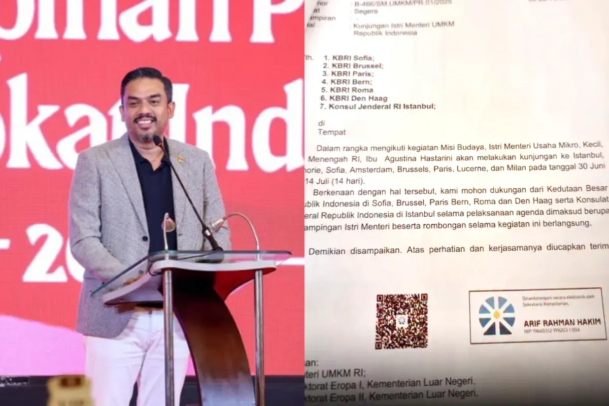 Potret Menteri UMKM, Maman Abdurrahman (kiri) yang menjadi sorotan publik usai viral surat permintaan fasilitas bagi sang istri saat kunjungan ke Eropa. (Sumber: Instagram)