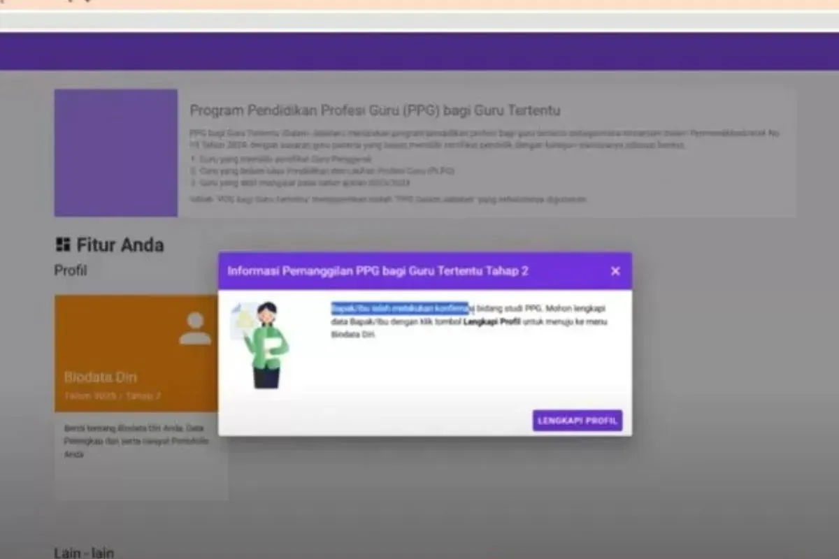 Cara konfirmasi kesediaan SIMPKB untuk PPG Guru Tertentu 2025 tahap 2. (Sumber: Istimewa)