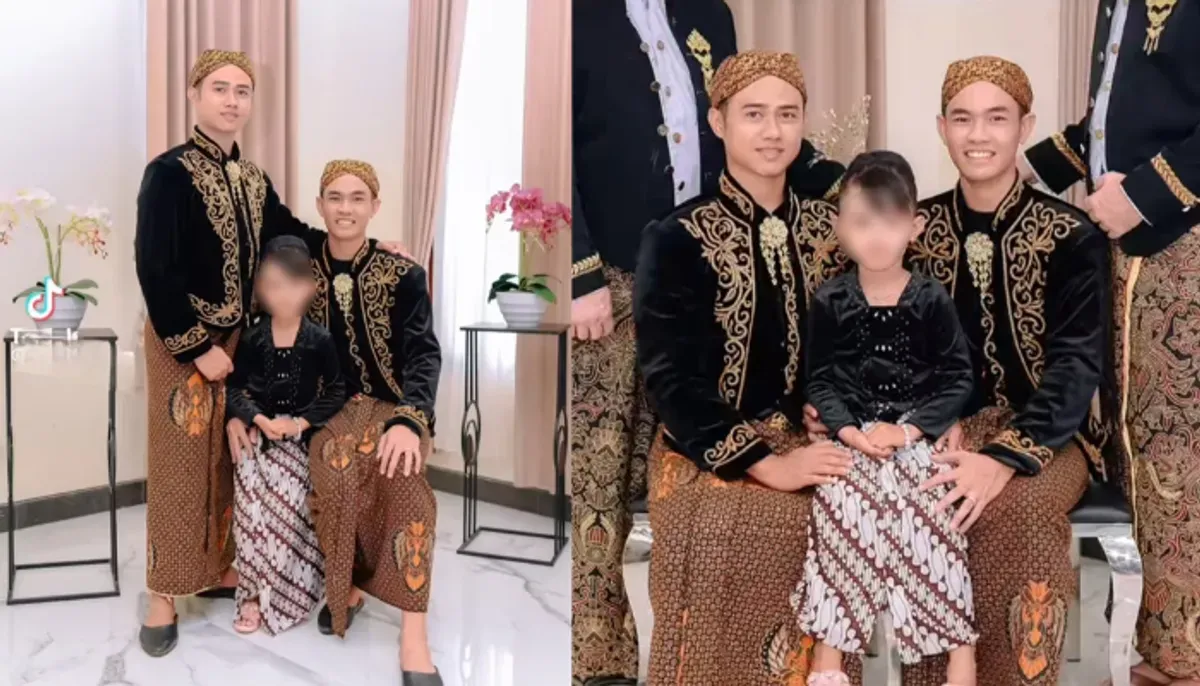 Foto prewedding pasangan sesama jenis Chico dan Wiran pakai adat Jawa viral di medsos. Simak fakta lengkap dan pro-kontra netizen tentang kontroversi ini! (Sumber: X/@creepyroom)