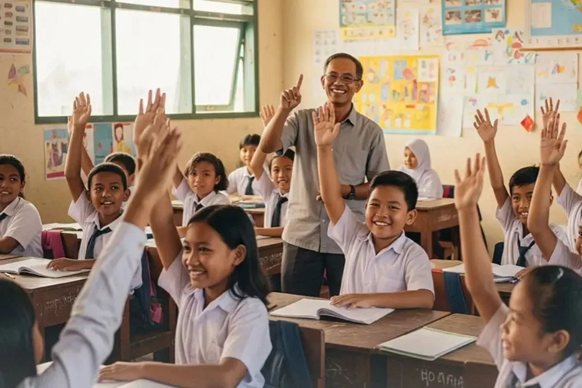 Ilustrasi anak-anak sekolah di ruang kelas. (Sumber: Instagram/bakohumasofficial)