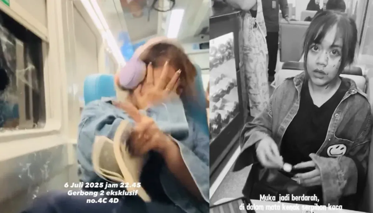Viral di TikTok! Widya Anggraini jadi korban pelemparan batu saat naik KA Sancaka. Simak fakta lengkap kasus ini dan ancaman hukuman berat bagi pelakunya. (Sumber: X/@sahabat_kereta)
