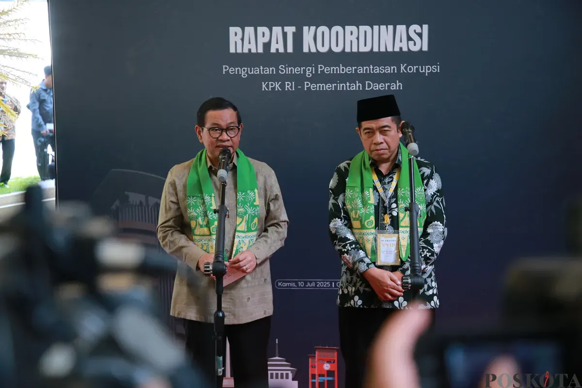 Gubernur Jakarta, Pramono Anung, seusai rapat koordinasi pencegahan korupsi di Ancol, Jakarta Utara, Kamis, 10 Juli 2025. (Sumber: POSKOTA | Foto: Pandi Ramedhan)
