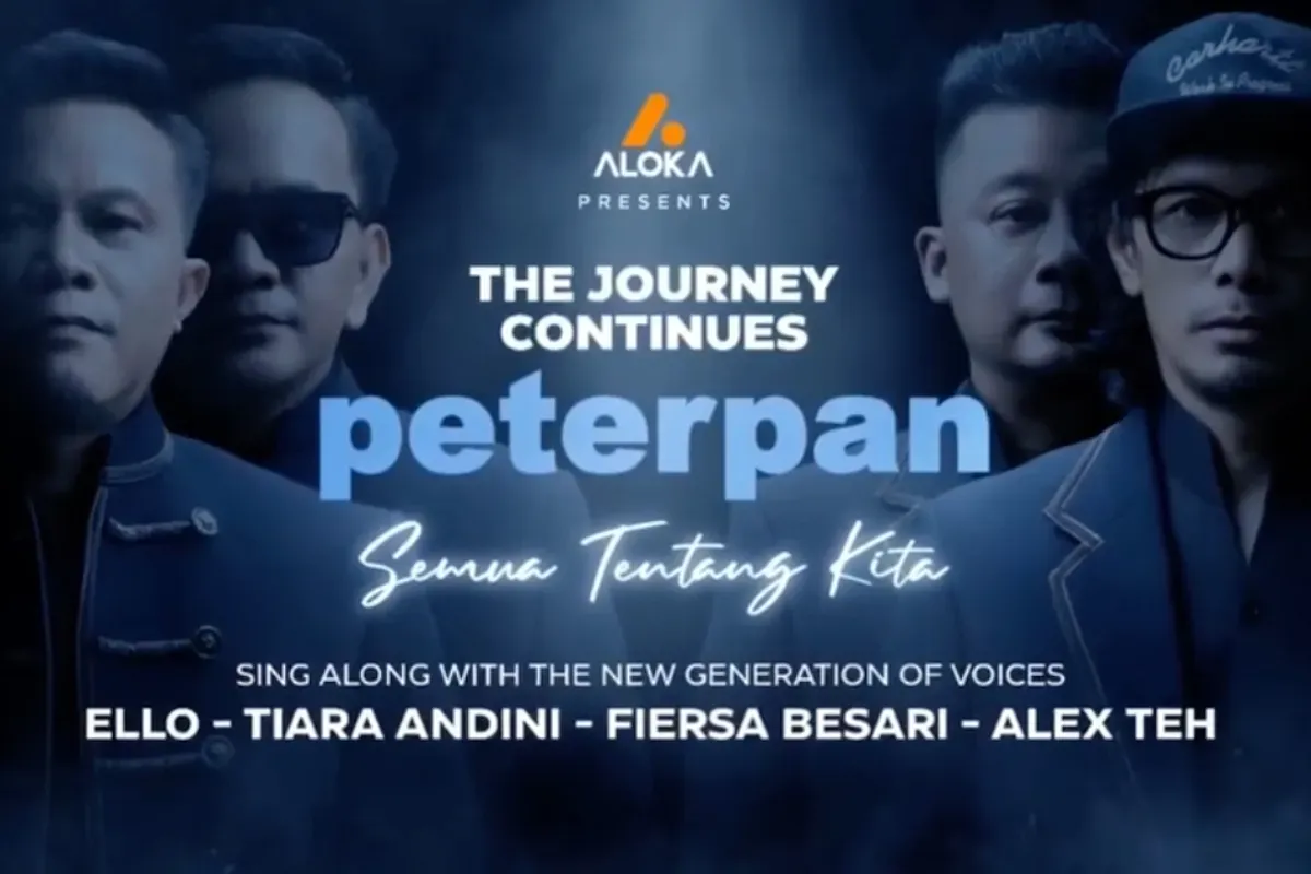 Poster konser Peterpan dengan tajuk 'The Journey Continues' tanpa Ariel NOAH. (Sumber: Instagram/@aloka.id)