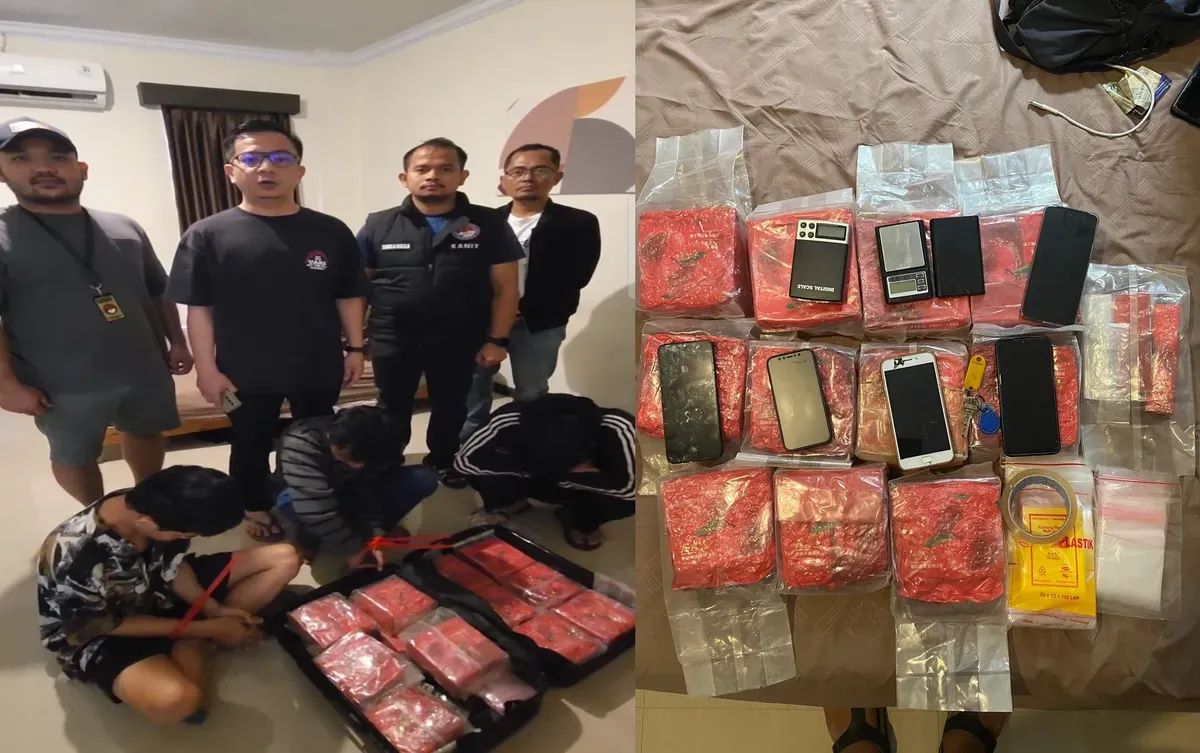 Direktorat Reserse Narkoba Polda Metro Jaya menggagalkan peredaran narkotika jenis sabu seberat 11 kilogram Jaringan Sumatera, pada Kamis, 10 Juli 2025. (Sumber: Polda Metro Jaya)