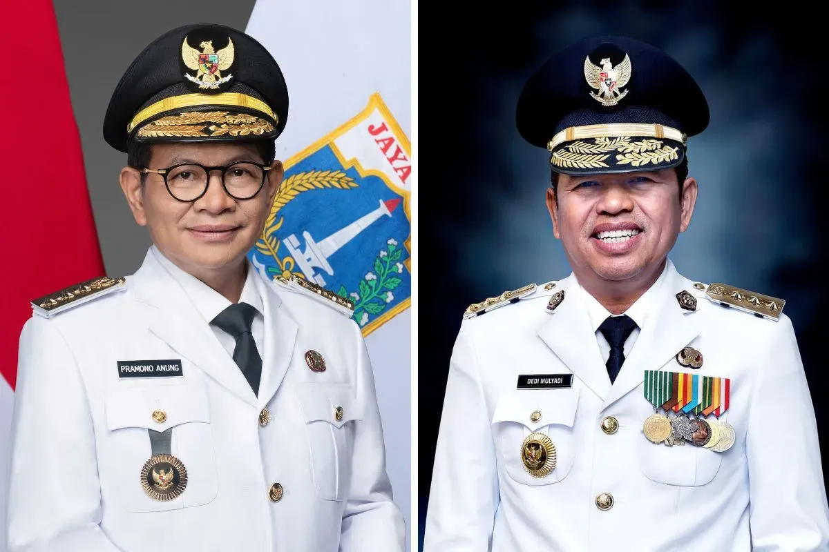 Gubernur DKI Jakarta Pramono Anung (kiri) dan Gubernur Jawa Barat Dedi Mulyadi. (Sumber: Istimewa)