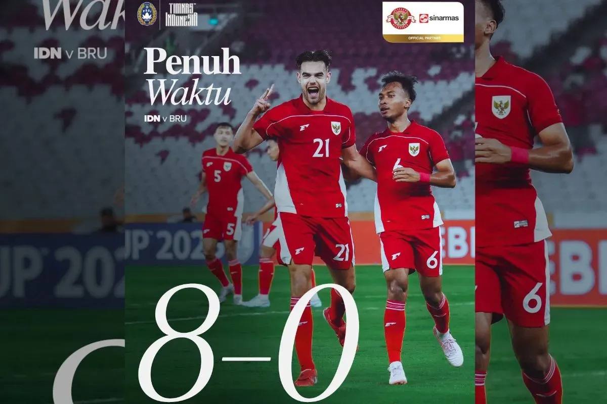 Timnas Indonesia libas Brunei 8-0 (Sumber: X/@TimnasIndonesia)