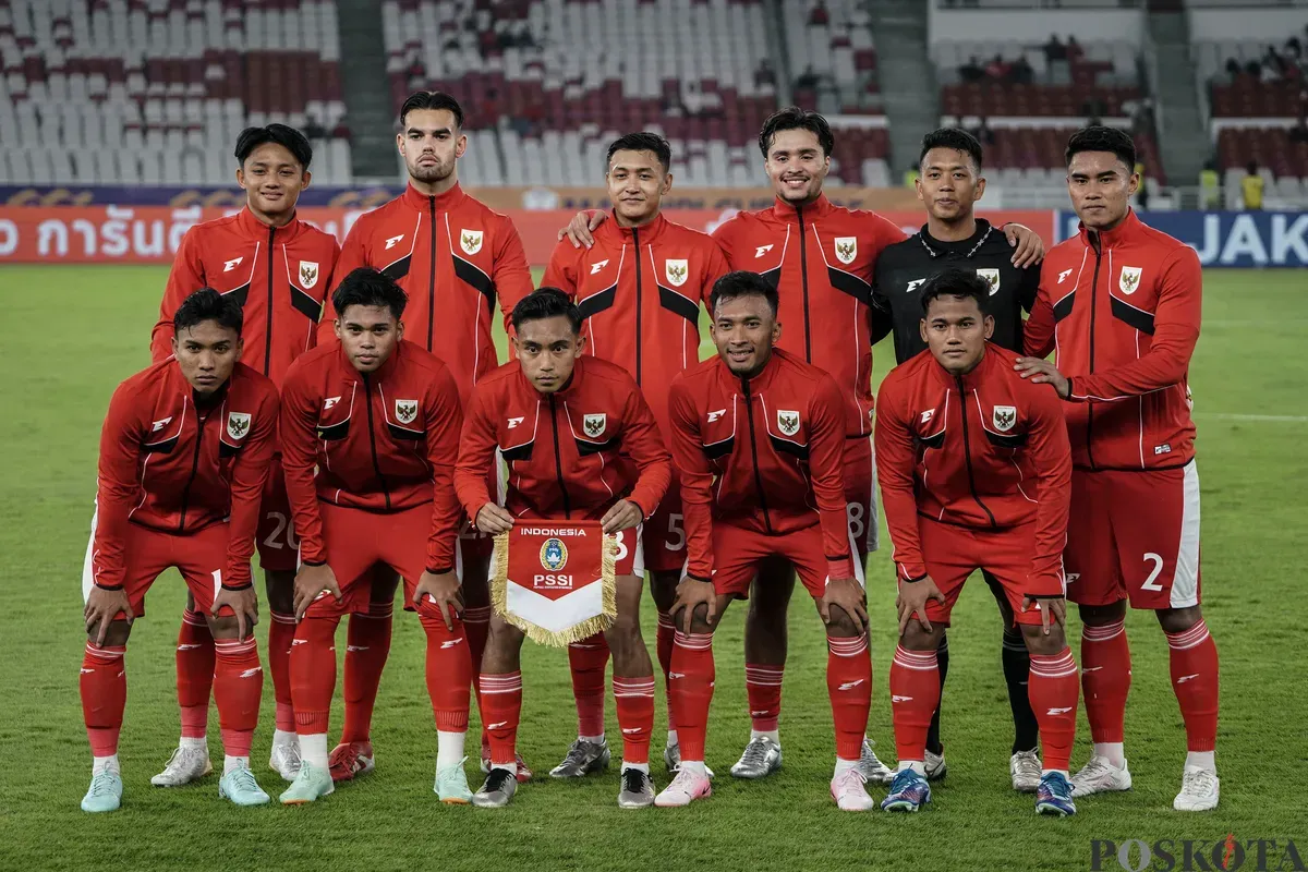 Skuad Timnas U23 saat melawan Timnas U23 Brunei Darussalam dalam pertandingan penyisihan Grup A Piala AFF U-23 2025 di Stadion Utama Gelora Bung Karno (SUGBK), Senayan, Jakarta, Selasa, 15 Juli 2025. (Sumber: Poskota/Bilal Nugraha Ginanjar)