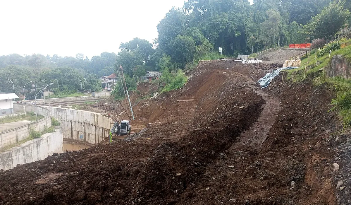 Progres percepatan penanganan tanah longsong yang terjadi di kawasan Batutulis hingga Rabu, 16 Juli 2025. (Sumber: Humas Pemkot Bogor)